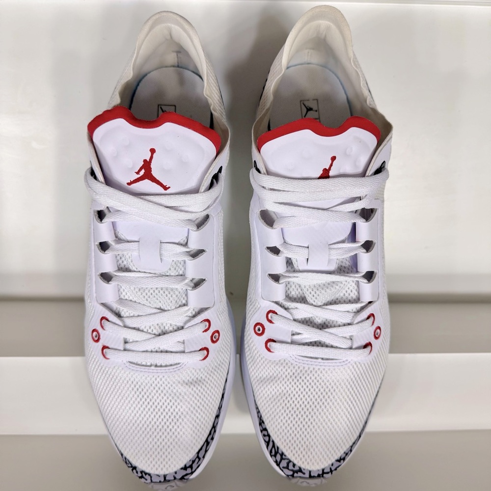 Nike Jordan 88 Racer White Cement Fire Red Mens Size 11 Running Shoes AV1200-100 - Picture 7 of 13